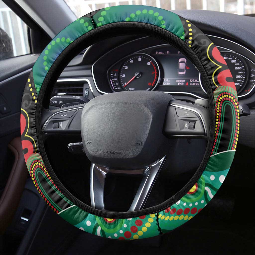 NAIDOC Week 2025 Panthers Steering Wheel Cover Go Mountain Men Indigenous Art