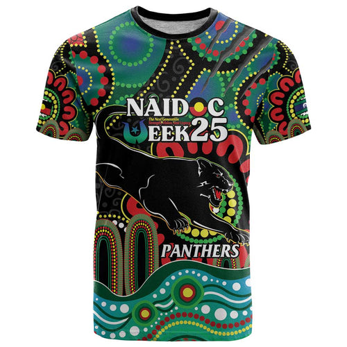 Custom NAIDOC Week 2025 Panthers T Shirt Go Mountain Men Indigenous Art