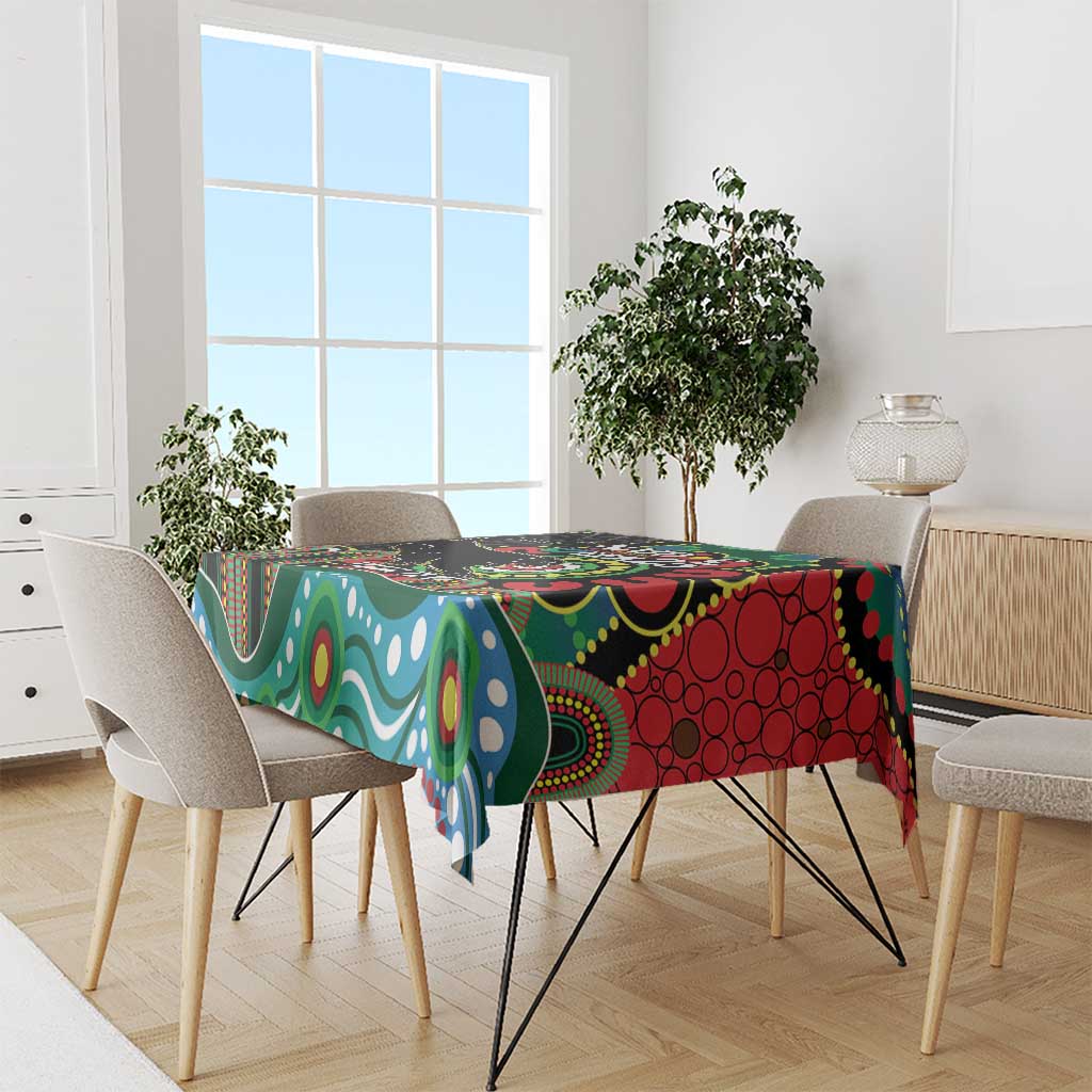 Custom NAIDOC Week 2025 Panthers Tablecloth Go Mountain Men Indigenous Art