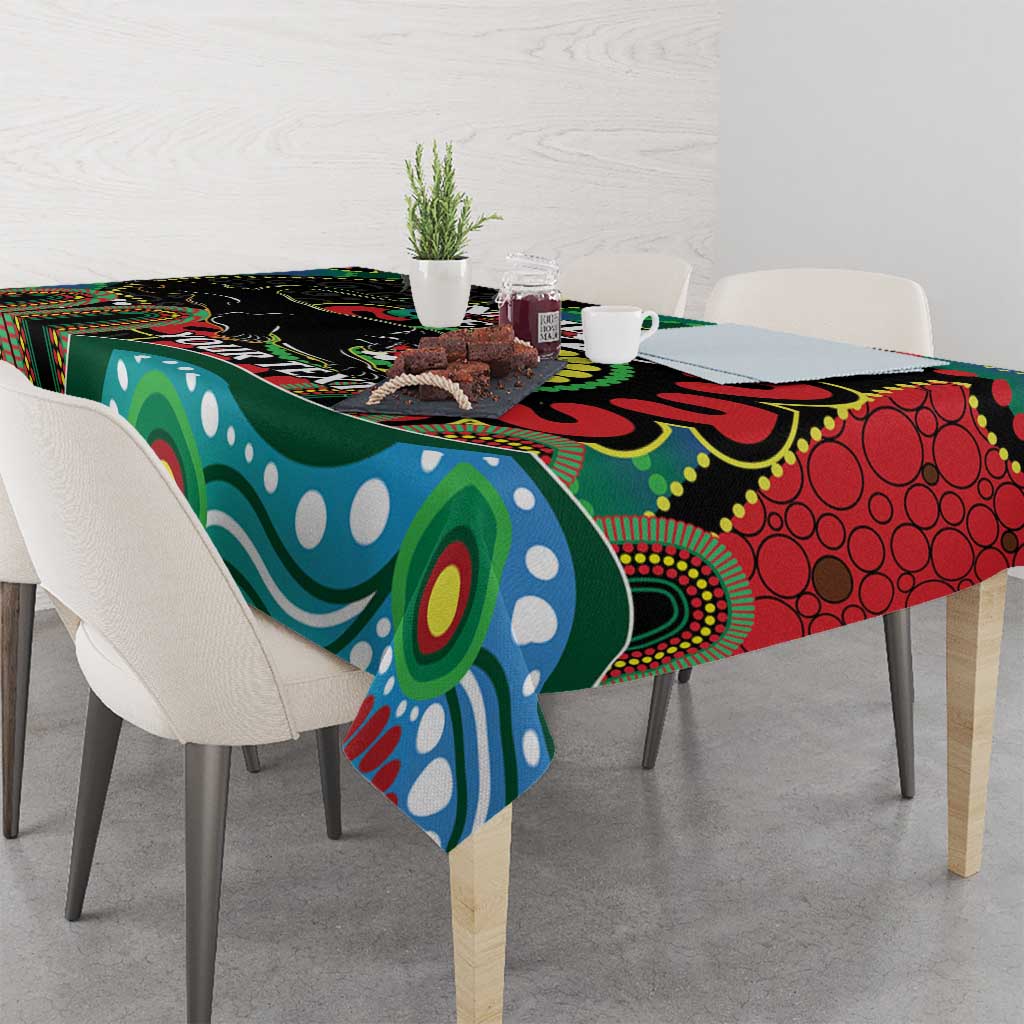 Custom NAIDOC Week 2025 Panthers Tablecloth Go Mountain Men Indigenous Art