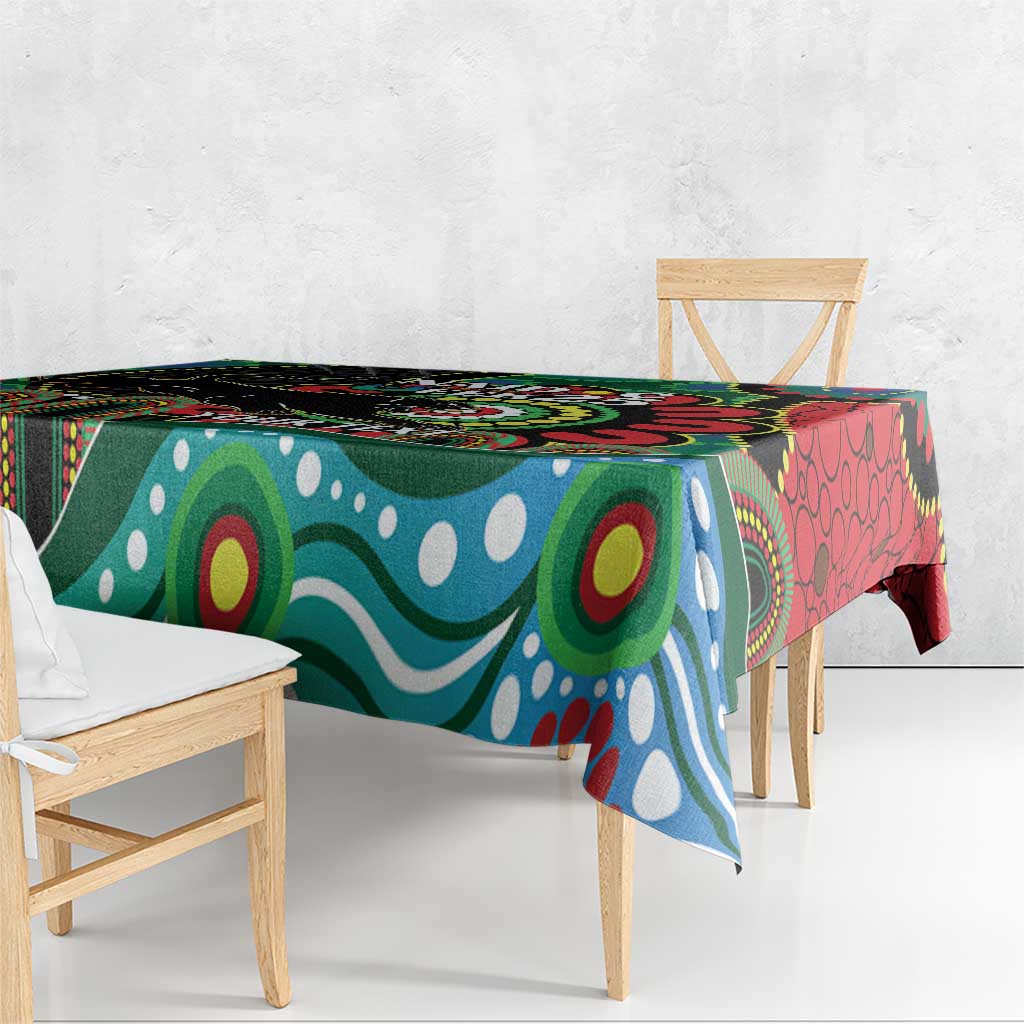 Custom NAIDOC Week 2025 Panthers Tablecloth Go Mountain Men Indigenous Art