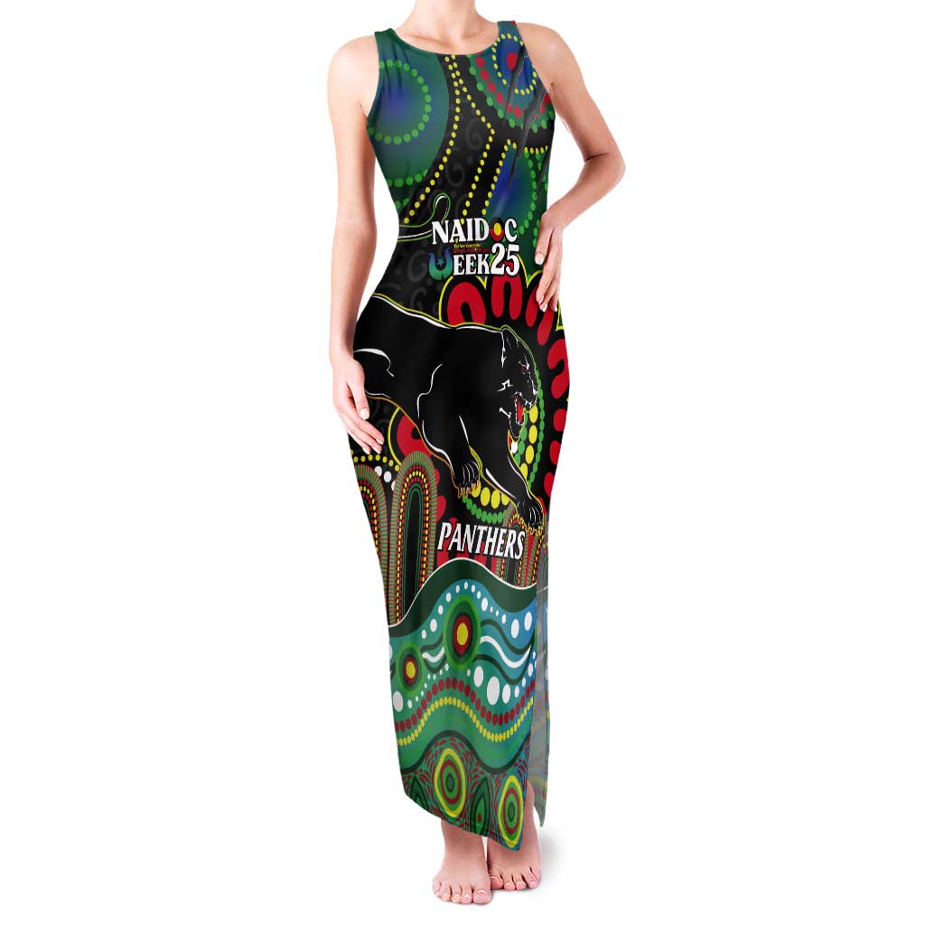 Custom NAIDOC Week 2025 Panthers Tank Maxi Dress Go Mountain Men Indigenous Art