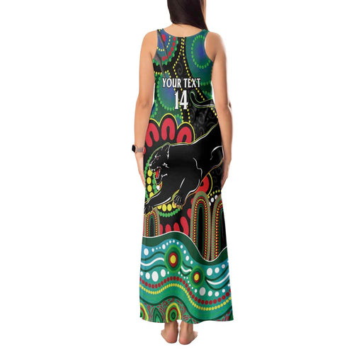 Custom NAIDOC Week 2025 Panthers Tank Maxi Dress Go Mountain Men Indigenous Art