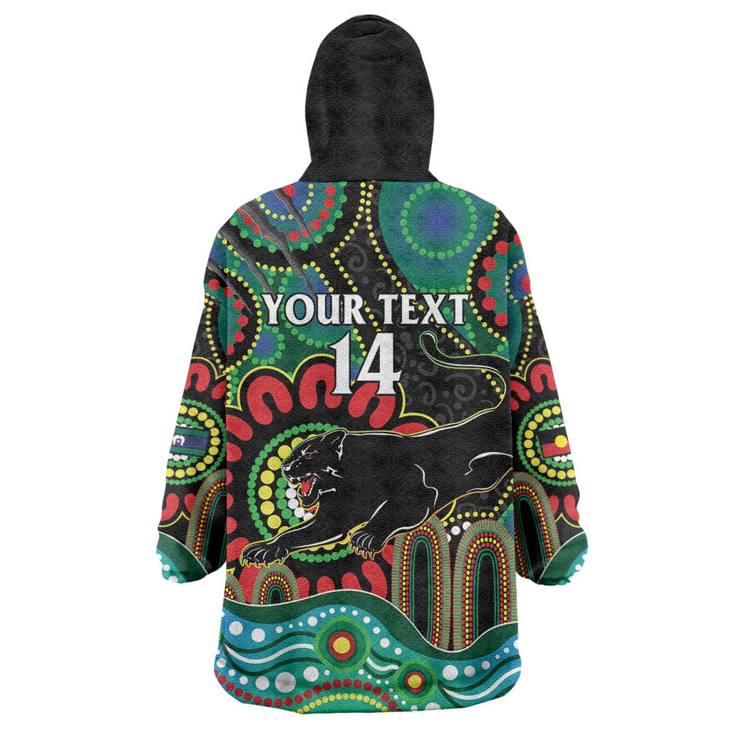 Custom NAIDOC Week 2025 Panthers Wearable Blanket Hoodie Go Mountain Men Indigenous Art