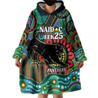 Custom NAIDOC Week 2025 Panthers Wearable Blanket Hoodie Go Mountain Men Indigenous Art