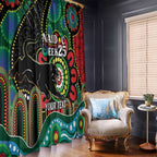 Custom NAIDOC Week 2025 Panthers Window Curtain Go Mountain Men Indigenous Art