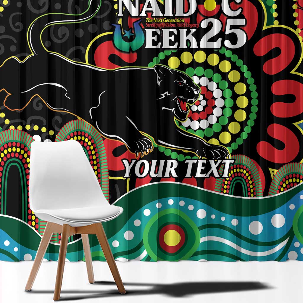 Custom NAIDOC Week 2025 Panthers Window Curtain Go Mountain Men Indigenous Art
