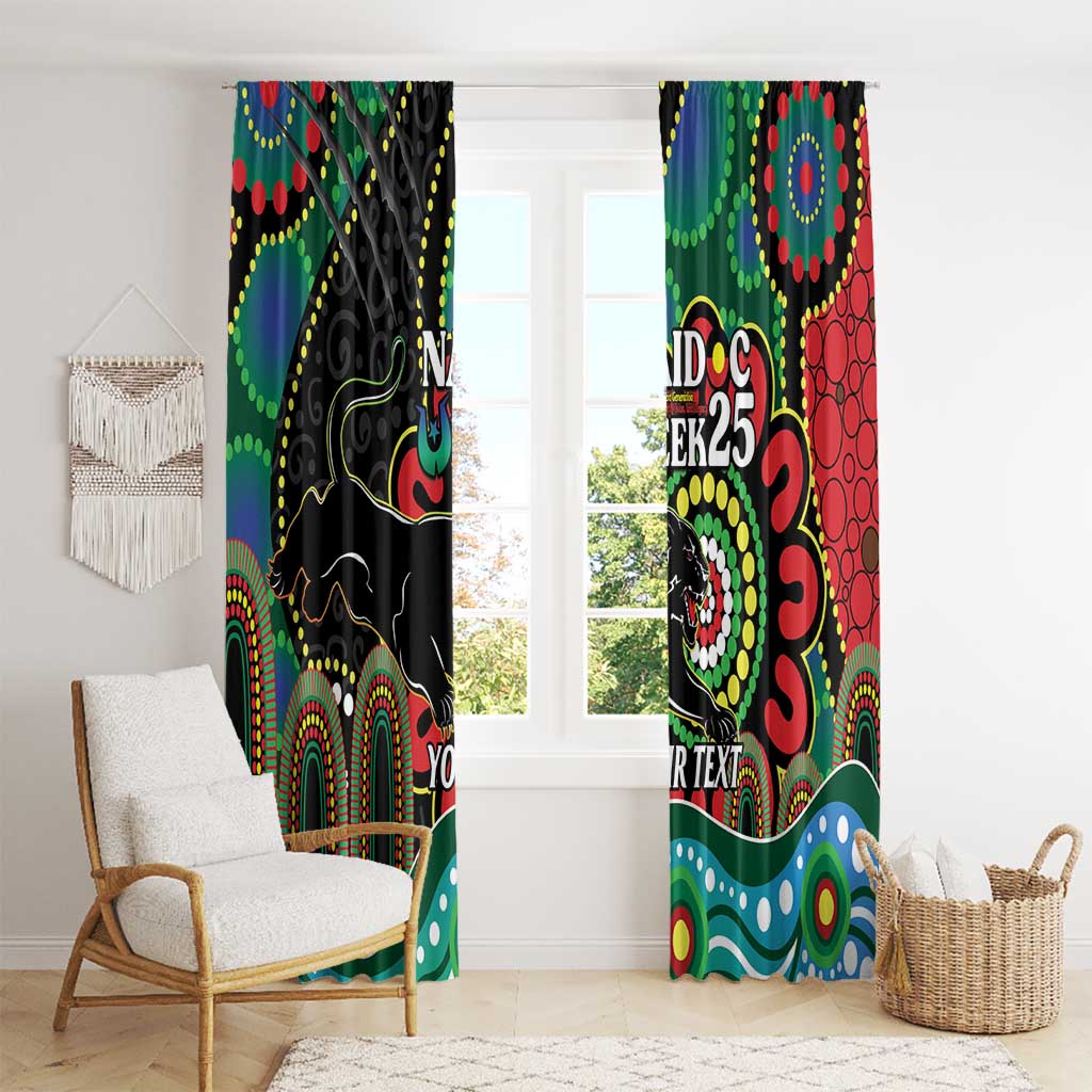 Custom NAIDOC Week 2025 Panthers Window Curtain Go Mountain Men Indigenous Art
