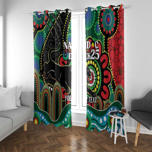 Custom NAIDOC Week 2025 Panthers Window Curtain Go Mountain Men Indigenous Art
