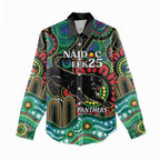Custom NAIDOC Week 2025 Panthers Women Casual Shirt Go Mountain Men Indigenous Art