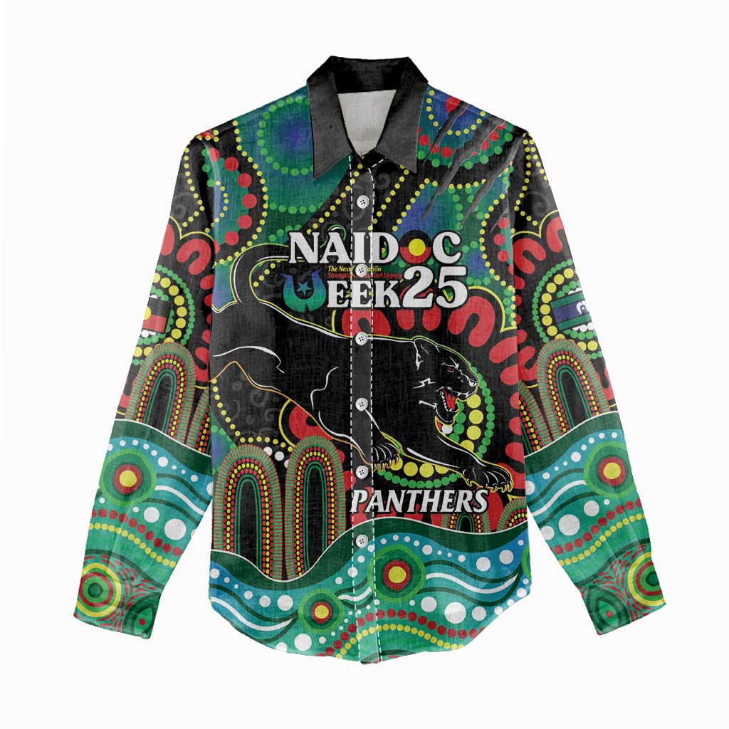 Custom NAIDOC Week 2025 Panthers Women Casual Shirt Go Mountain Men Indigenous Art