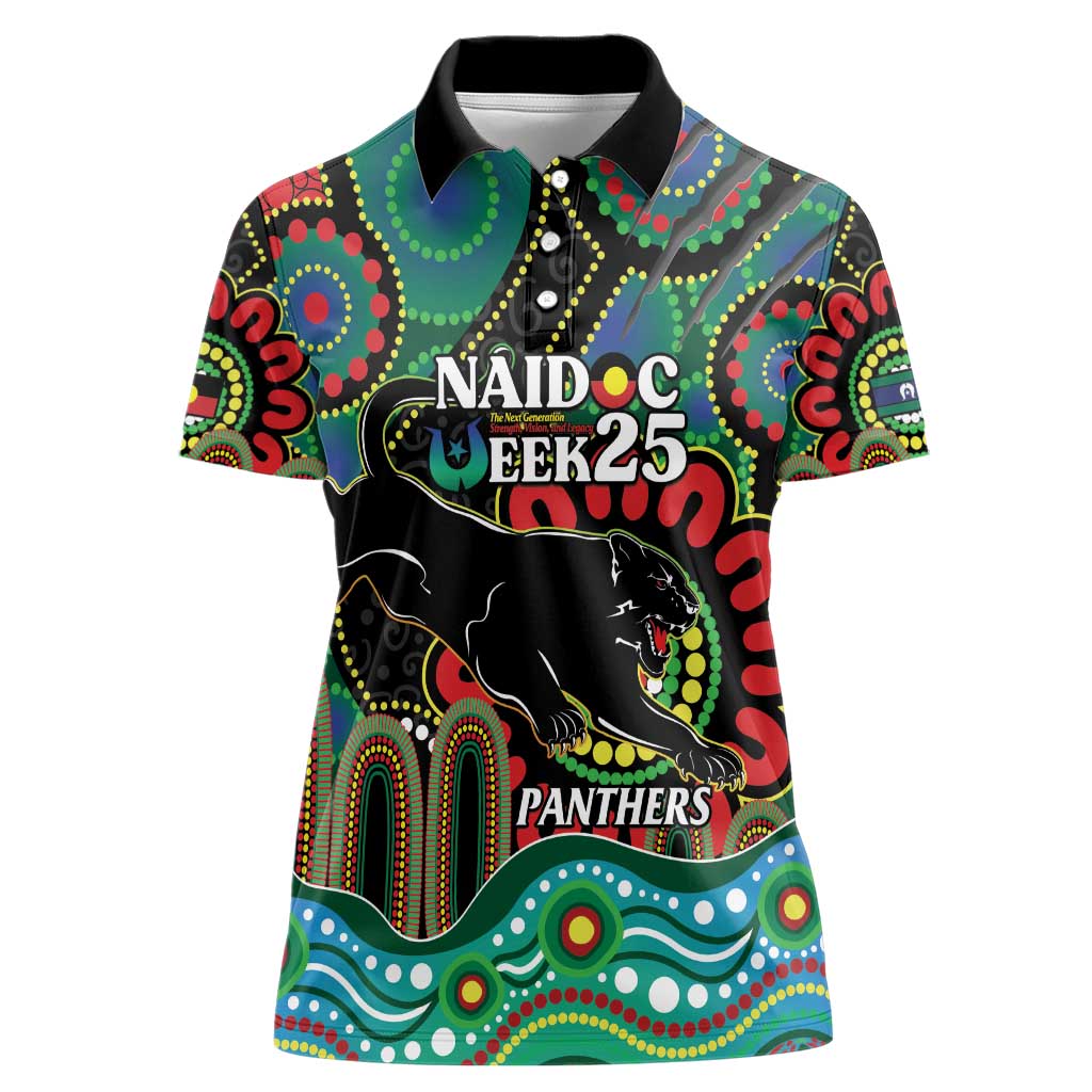Custom NAIDOC Week 2025 Panthers Women Polo Shirt Go Mountain Men Indigenous Art