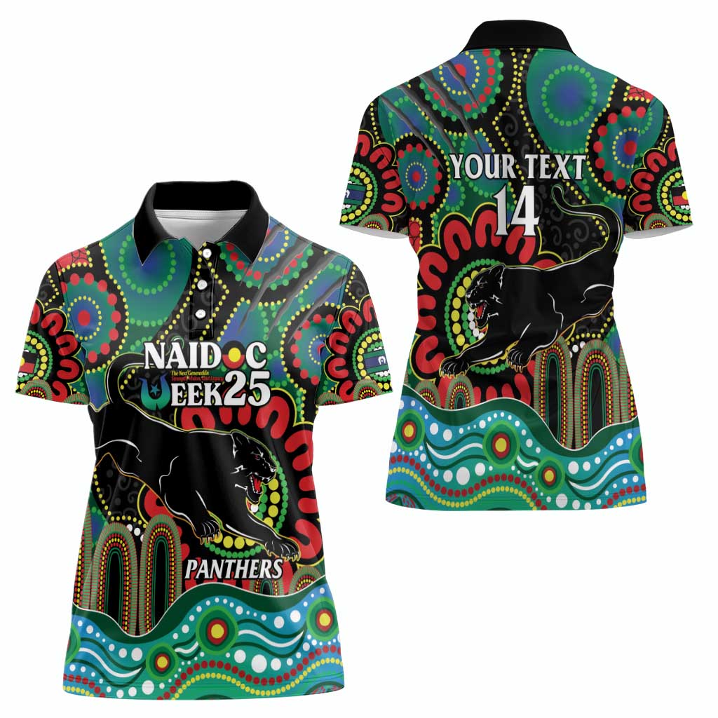 Custom NAIDOC Week 2025 Panthers Women Polo Shirt Go Mountain Men Indigenous Art