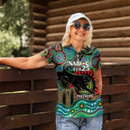 Custom NAIDOC Week 2025 Panthers Women Polo Shirt Go Mountain Men Indigenous Art
