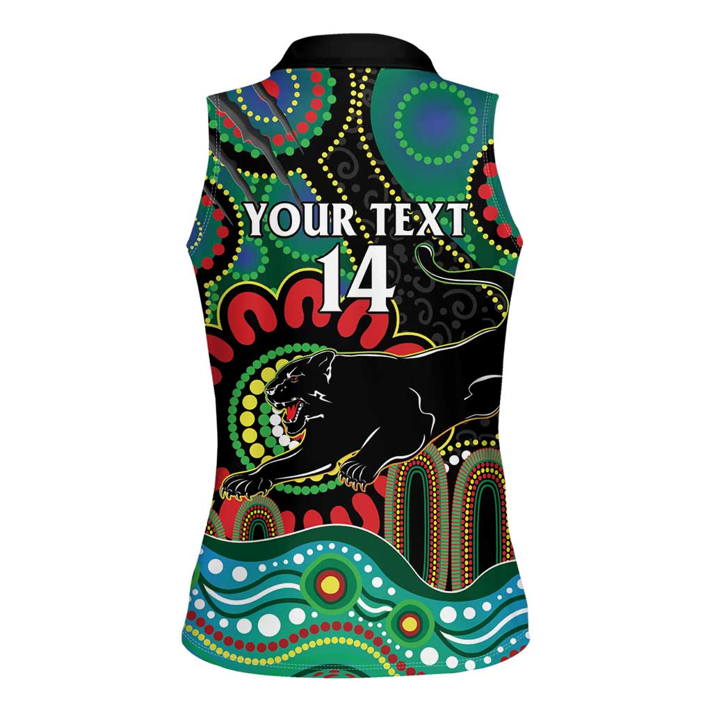 Custom NAIDOC Week 2025 Panthers Women Sleeveless Polo Shirt Go Mountain Men Indigenous Art