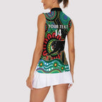 Custom NAIDOC Week 2025 Panthers Women Sleeveless Polo Shirt Go Mountain Men Indigenous Art