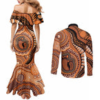 Australia Mother's Day 2026 Indigenous Art Couples Matching Mermaid Dress and Long Sleeve Button Shirt