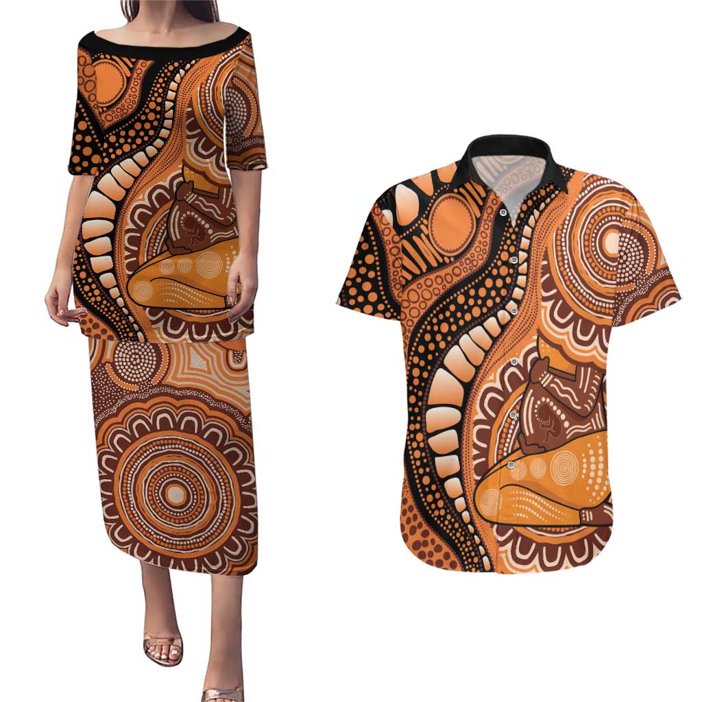 Australia Mother's Day 2026 Indigenous Art Couples Matching Puletasi and Hawaiian Shirt
