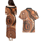 Australia Mother's Day 2026 Indigenous Art Couples Matching Puletasi and Hawaiian Shirt