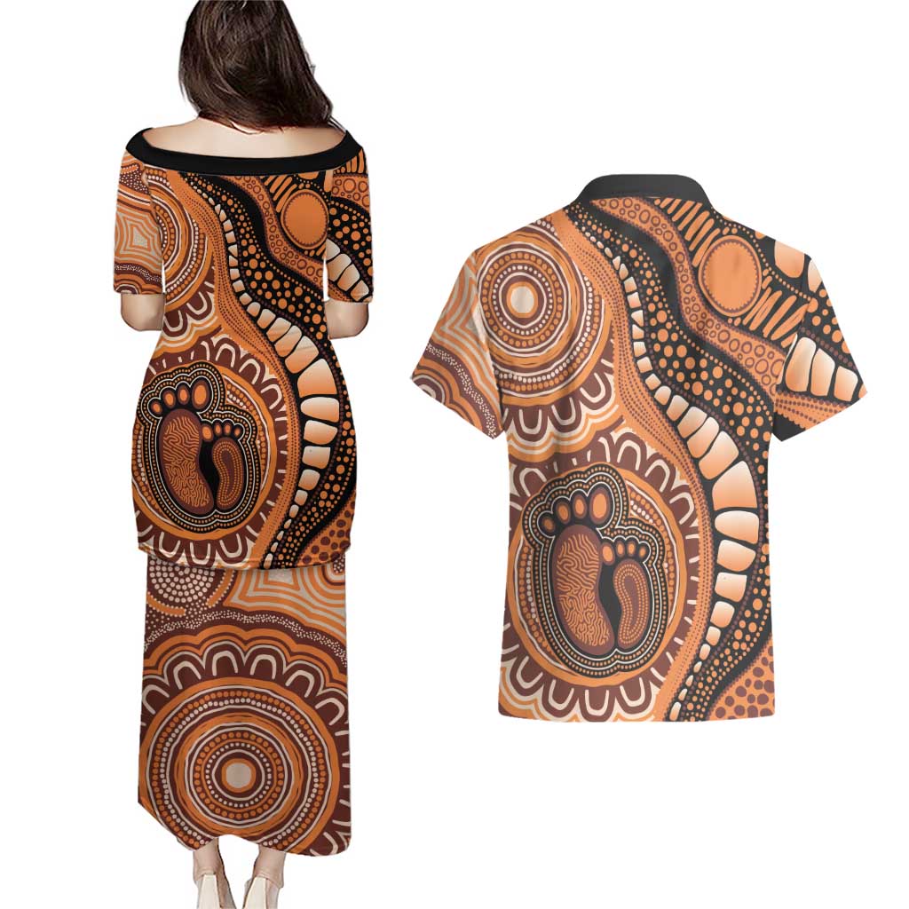 Australia Mother's Day 2026 Indigenous Art Couples Matching Puletasi and Hawaiian Shirt