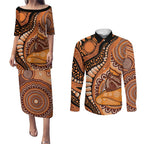 Australia Mother's Day 2026 Indigenous Art Couples Matching Puletasi and Long Sleeve Button Shirt