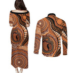 Australia Mother's Day 2026 Indigenous Art Couples Matching Puletasi and Long Sleeve Button Shirt