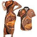 Australia Mother's Day 2026 Indigenous Art Couples Matching Short Sleeve Bodycon Dress and Hawaiian Shirt