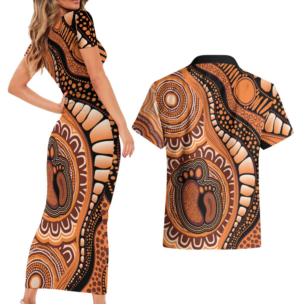 Australia Mother's Day 2026 Indigenous Art Couples Matching Short Sleeve Bodycon Dress and Hawaiian Shirt
