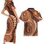 Australia Mother's Day 2026 Indigenous Art Couples Matching Short Sleeve Bodycon Dress and Hawaiian Shirt