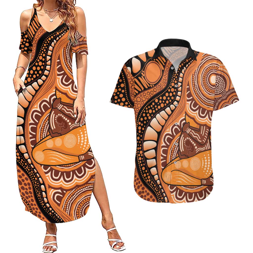 Australia Mother's Day 2026 Indigenous Art Couples Matching Summer Maxi Dress and Hawaiian Shirt