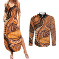 Australia Mother's Day 2026 Indigenous Art Couples Matching Summer Maxi Dress and Long Sleeve Button Shirt