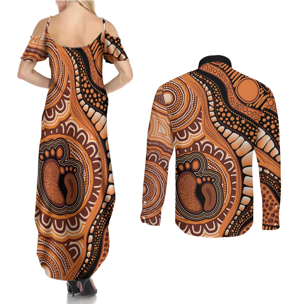Australia Mother's Day 2026 Indigenous Art Couples Matching Summer Maxi Dress and Long Sleeve Button Shirt