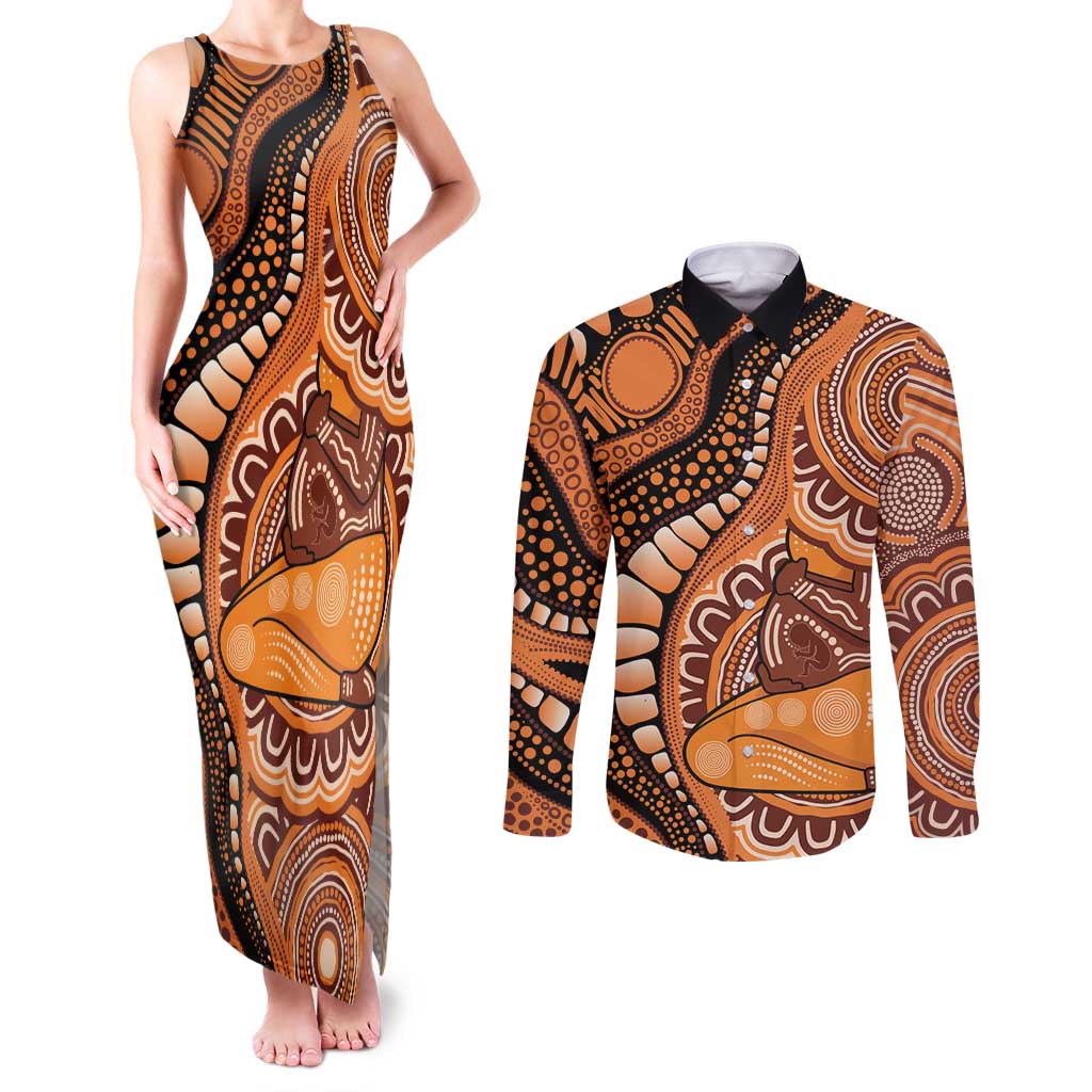 Australia Mother's Day 2026 Indigenous Art Couples Matching Tank Maxi Dress and Long Sleeve Button Shirt
