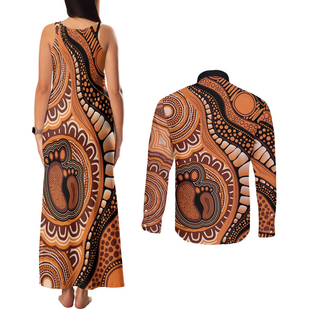 Australia Mother's Day 2026 Indigenous Art Couples Matching Tank Maxi Dress and Long Sleeve Button Shirt