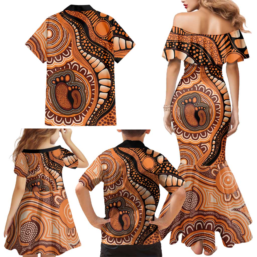 Australia Mother's Day 2026 Indigenous Art Family Matching Mermaid Dress and Hawaiian Shirt