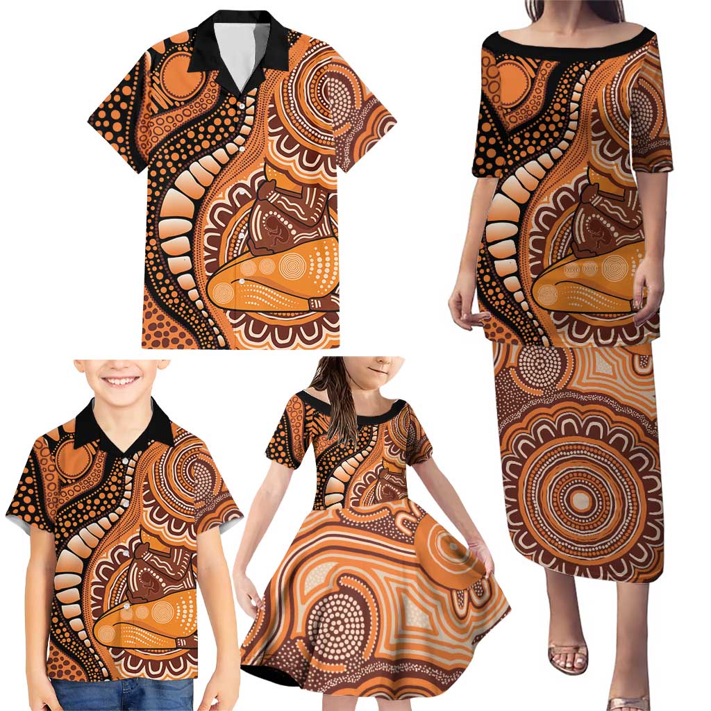 Australia Mother's Day 2026 Indigenous Art Family Matching Puletasi and Hawaiian Shirt