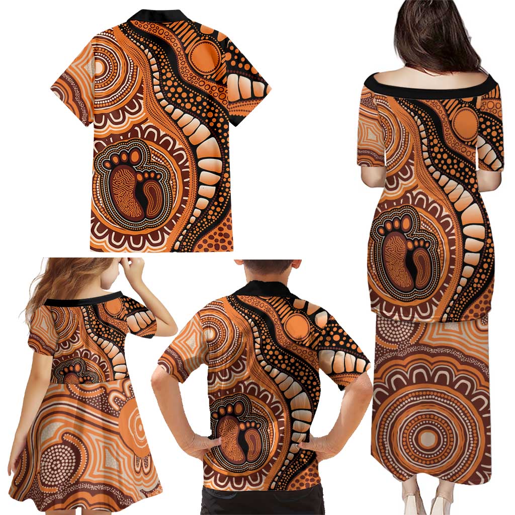 Australia Mother's Day 2026 Indigenous Art Family Matching Puletasi and Hawaiian Shirt