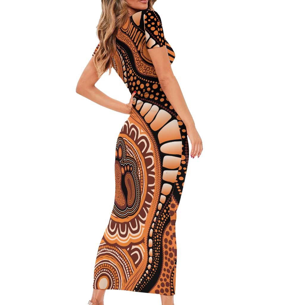 Australia Mother's Day 2026 Indigenous Art Family Matching Short Sleeve Bodycon Dress and Hawaiian Shirt
