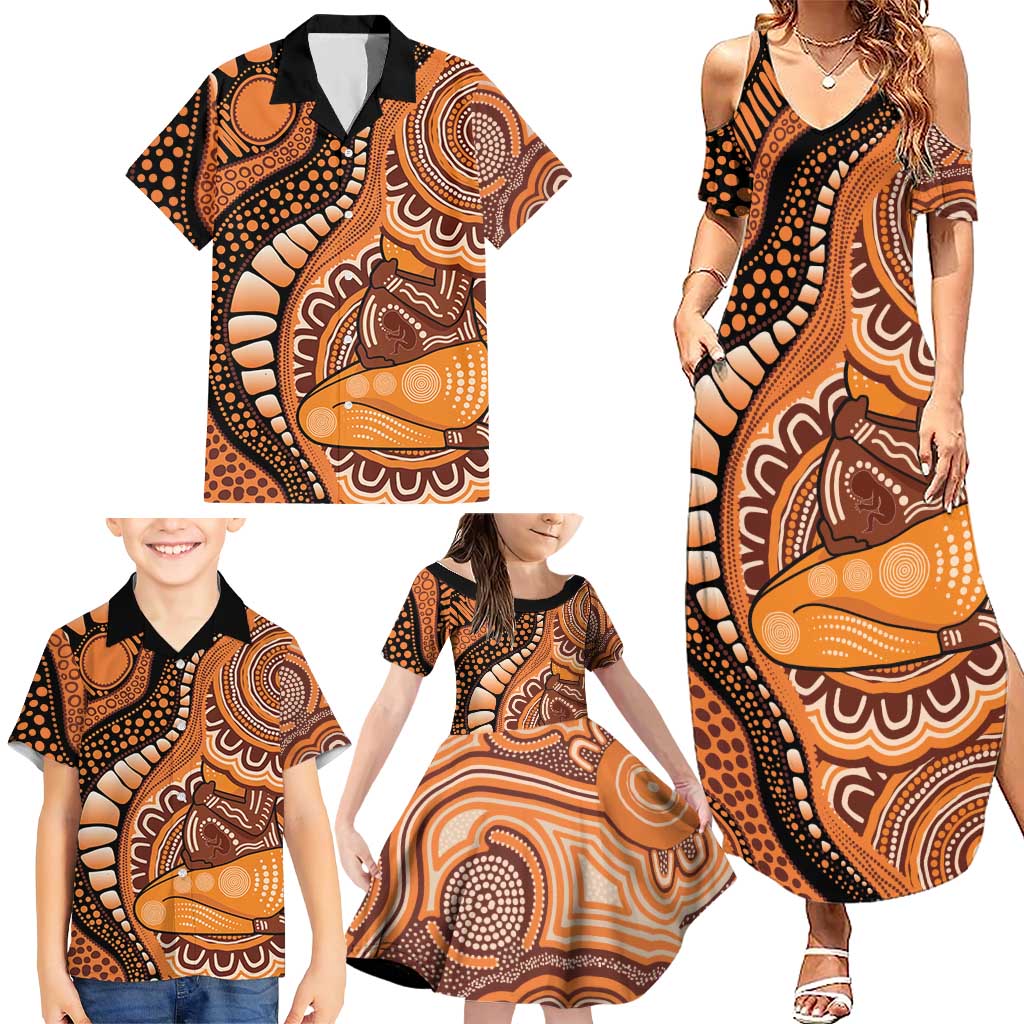 Australia Mother's Day 2026 Indigenous Art Family Matching Summer Maxi Dress and Hawaiian Shirt
