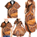 Australia Mother's Day 2026 Indigenous Art Family Matching Summer Maxi Dress and Hawaiian Shirt