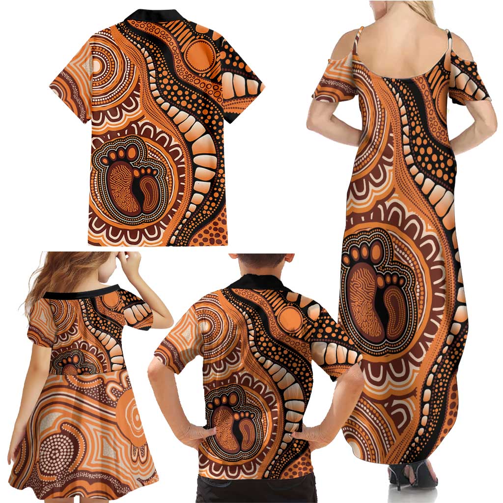 Australia Mother's Day 2026 Indigenous Art Family Matching Summer Maxi Dress and Hawaiian Shirt