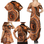 Australia Mother's Day 2026 Indigenous Art Family Matching Summer Maxi Dress and Hawaiian Shirt