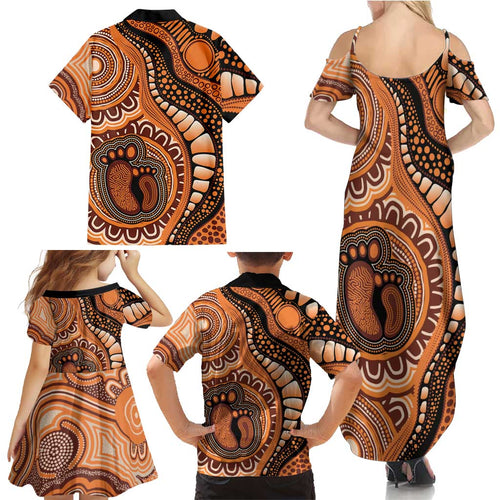 Australia Mother's Day 2026 Indigenous Art Family Matching Summer Maxi Dress and Hawaiian Shirt