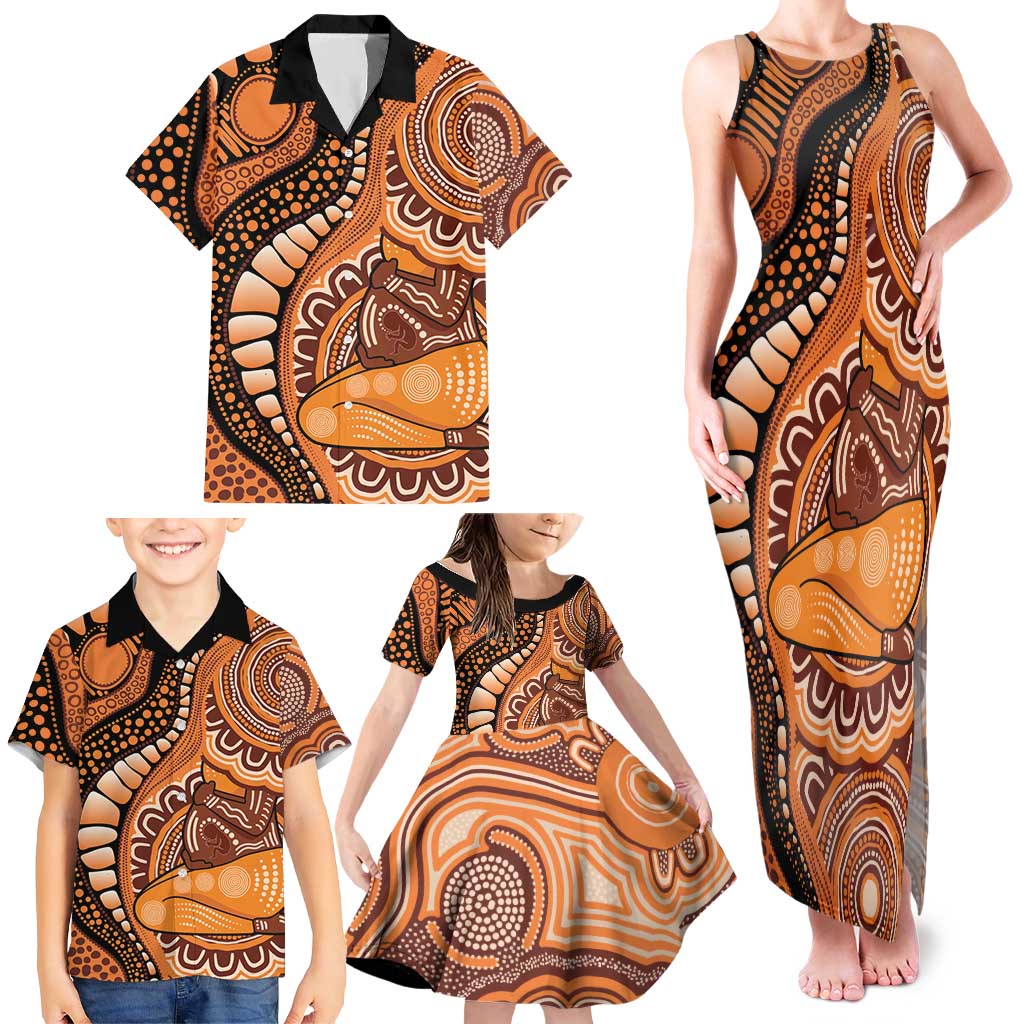 Australia Mother's Day 2026 Indigenous Art Family Matching Tank Maxi Dress and Hawaiian Shirt