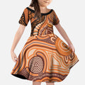 Australia Mother's Day 2026 Indigenous Art Kid Short Sleeve Dress