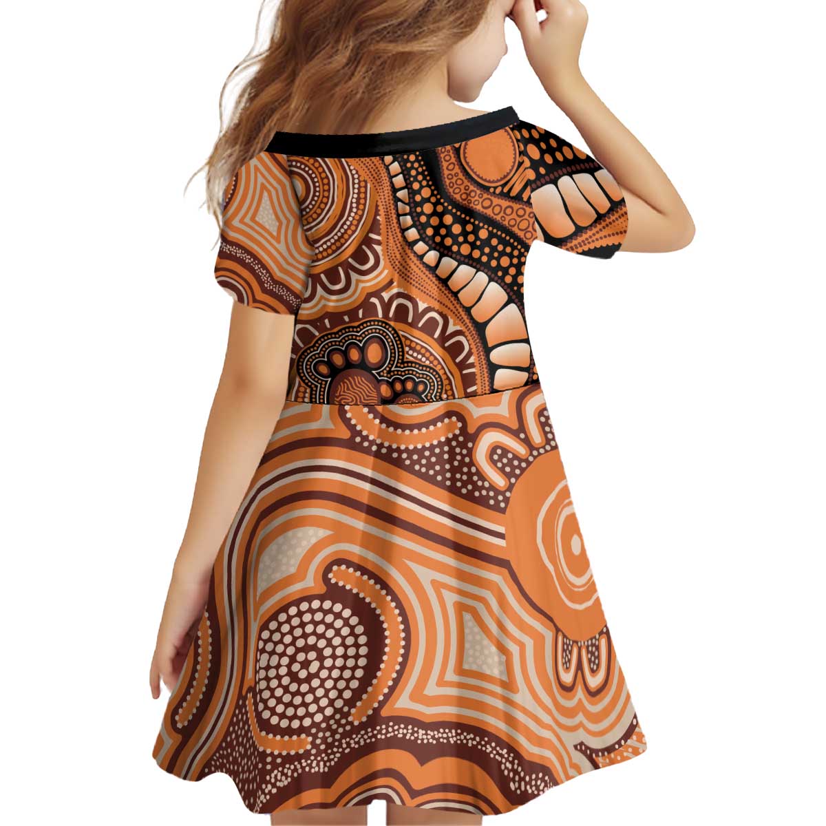 Australia Mother's Day 2026 Indigenous Art Kid Short Sleeve Dress