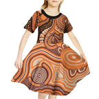Australia Mother's Day 2026 Indigenous Art Kid Short Sleeve Dress