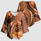 Australia Mother's Day 2026 Indigenous Art Kimono Sleeve Blouse