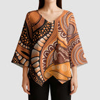 Australia Mother's Day 2026 Indigenous Art Kimono Sleeve Blouse