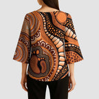 Australia Mother's Day 2026 Indigenous Art Kimono Sleeve Blouse